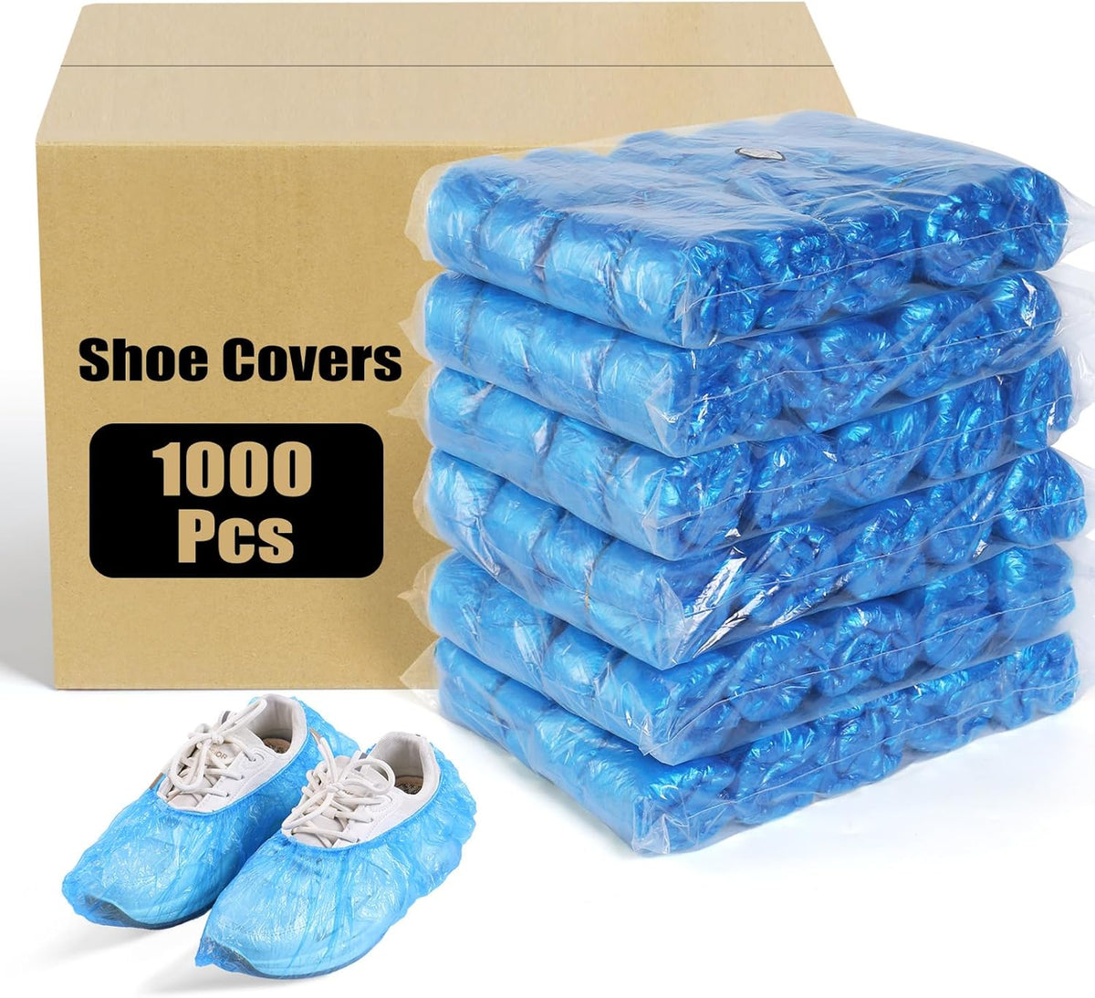 1000 Pcs Shoe Covers Disposable, Non-Slip, Reliable Shoe Covers for Indoors, 15.7'' Adjustable Size