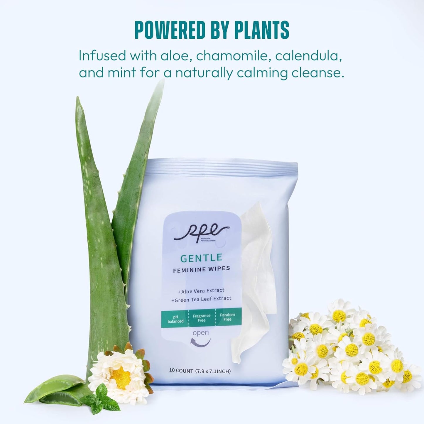 Large Feminine Wipes for Women, pH Balanced Soft Gentle Soothing Unscented Flushable Personal
