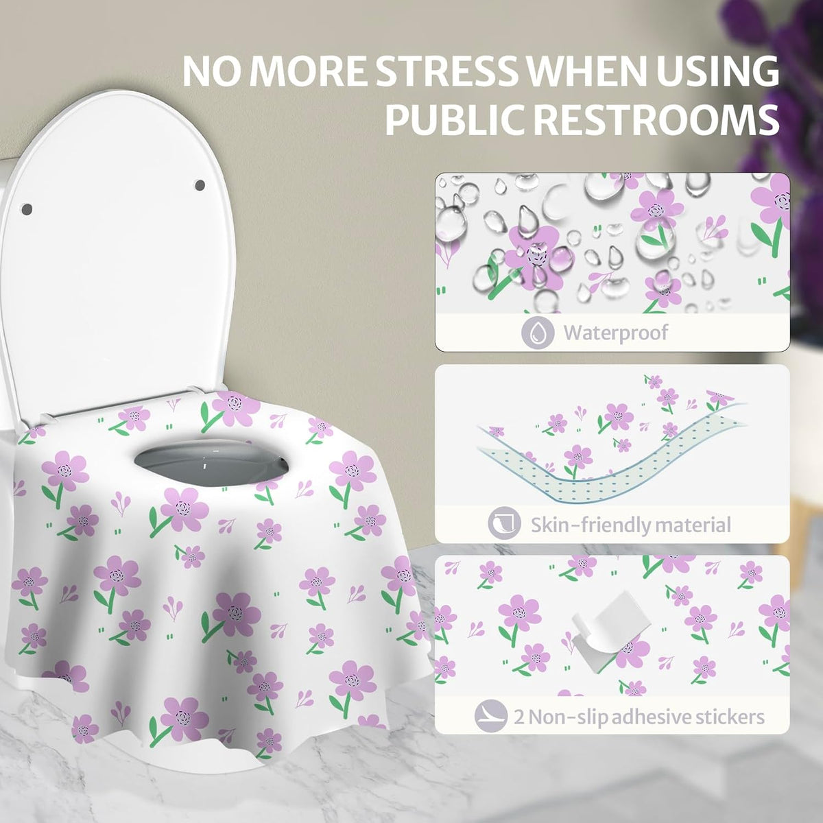Blissful Diary 20 Pcs Toilet Seat Covers Disposable for Toddlers & Adults, Extra Large Waterproof