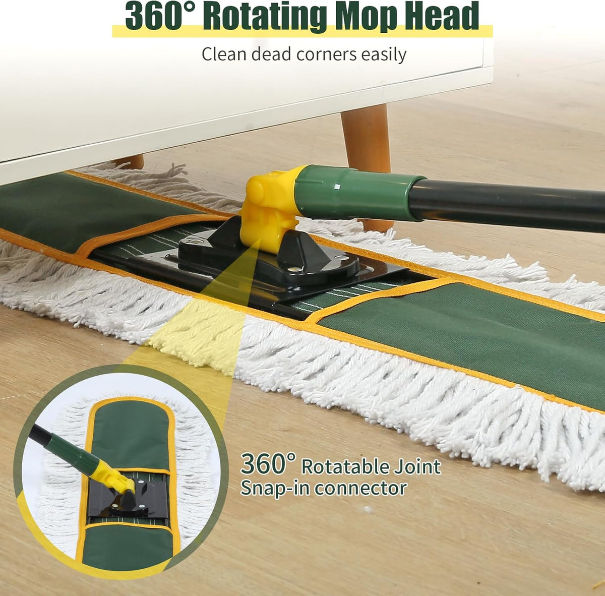 36" Commercial Dust Mop for Floor Cleaning with Replacement Mop Pads, Heavy Duty Industrial Large