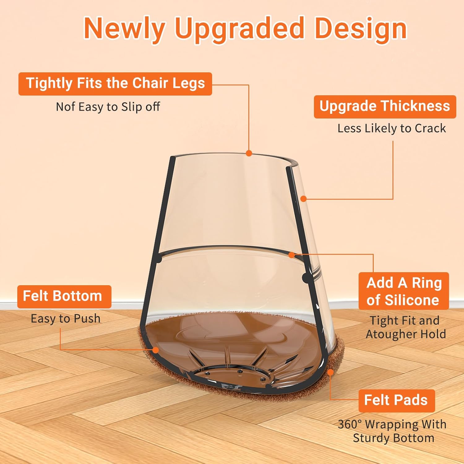 Chair Leg Floor Protectors Extra Small 24Pcs,Silicone Chair Leg Protectors for Hardwood