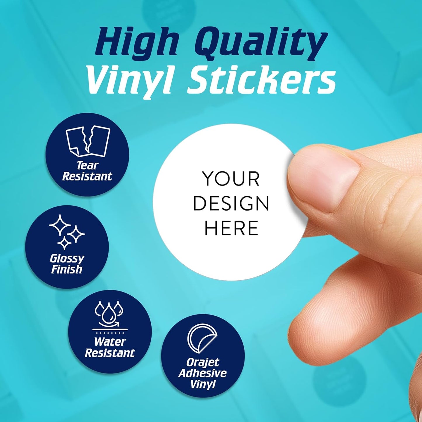 100 Custom Vinyl Stickers - Upload Your own Image, Text, Design, Logo - Personalized Logo Labels