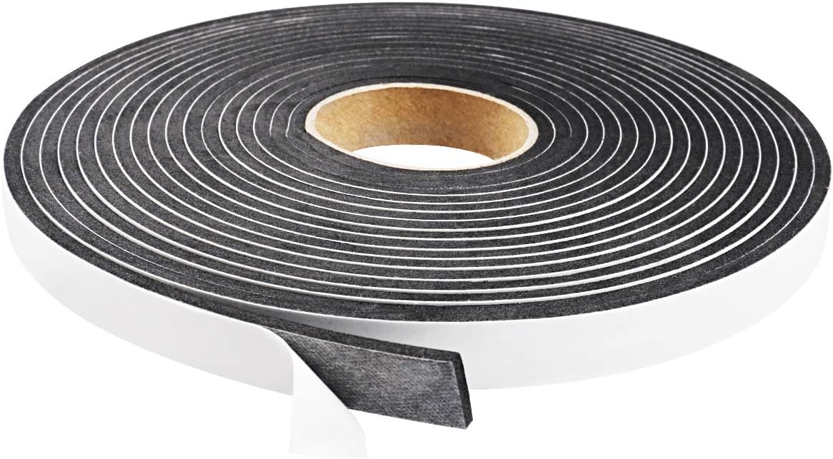Foam Seal Tape 26 Feet Long, 1/2 Inch Wide x 1/8 Inch High Density Foam Strip Weather Stripping for