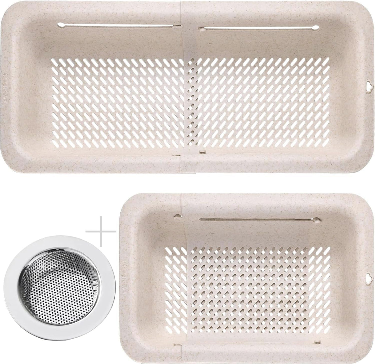 LASSHSWA Collapsible Colander and Strainer for Kitchen, Over the Sink Strainer Basket for Kitchen