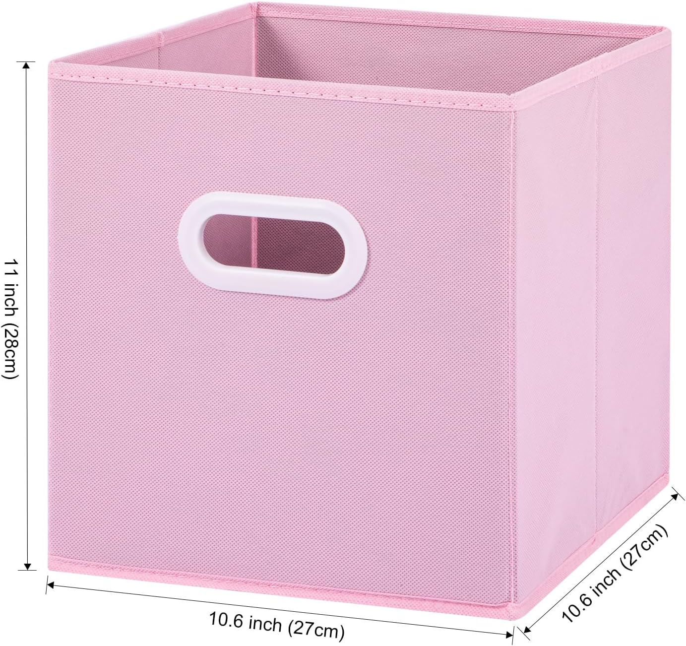 Stero Fabric Storage Cubes Bins, 11 inch Fun Colored Foldable Storage Baskets with Dual Plastic