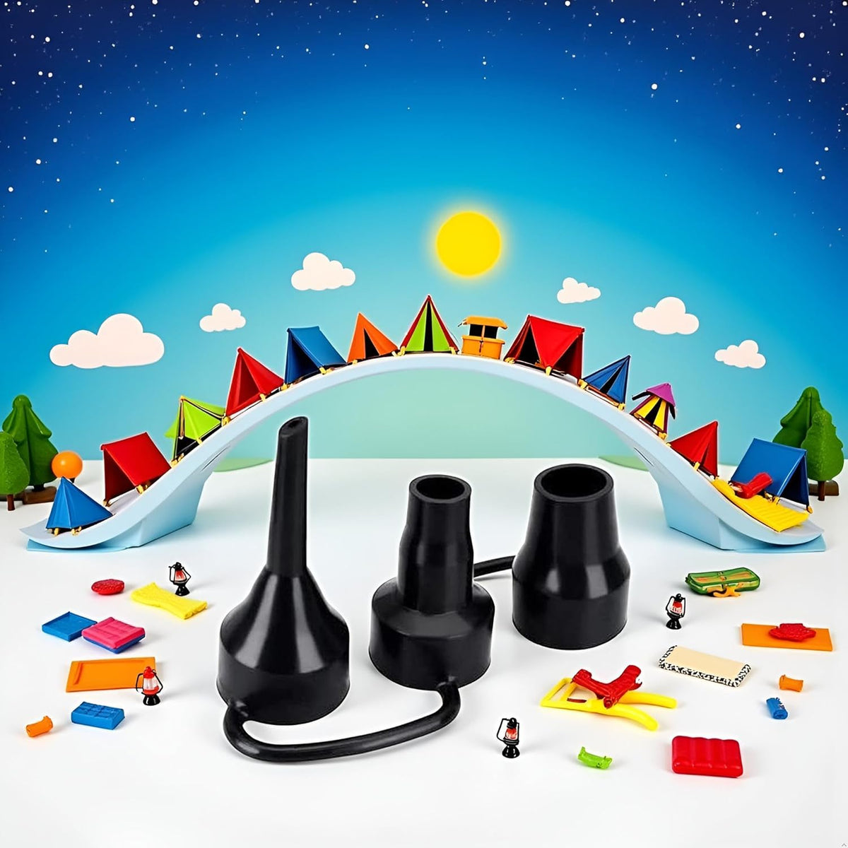 3 Sizes Black Air Pump Replacement Nozzles, Inflatable Pump Nozzles Head, Plastic Pump,Air Pump
