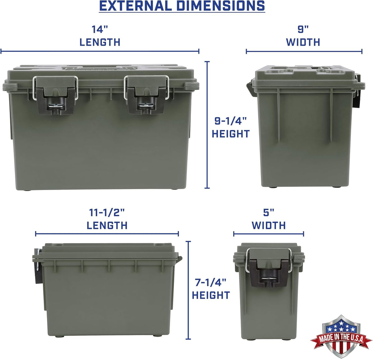 Sheffield 12713 Storage Bins With Lids, 2-Pack Stackable Storage Bins, Made in USA, Lockable and