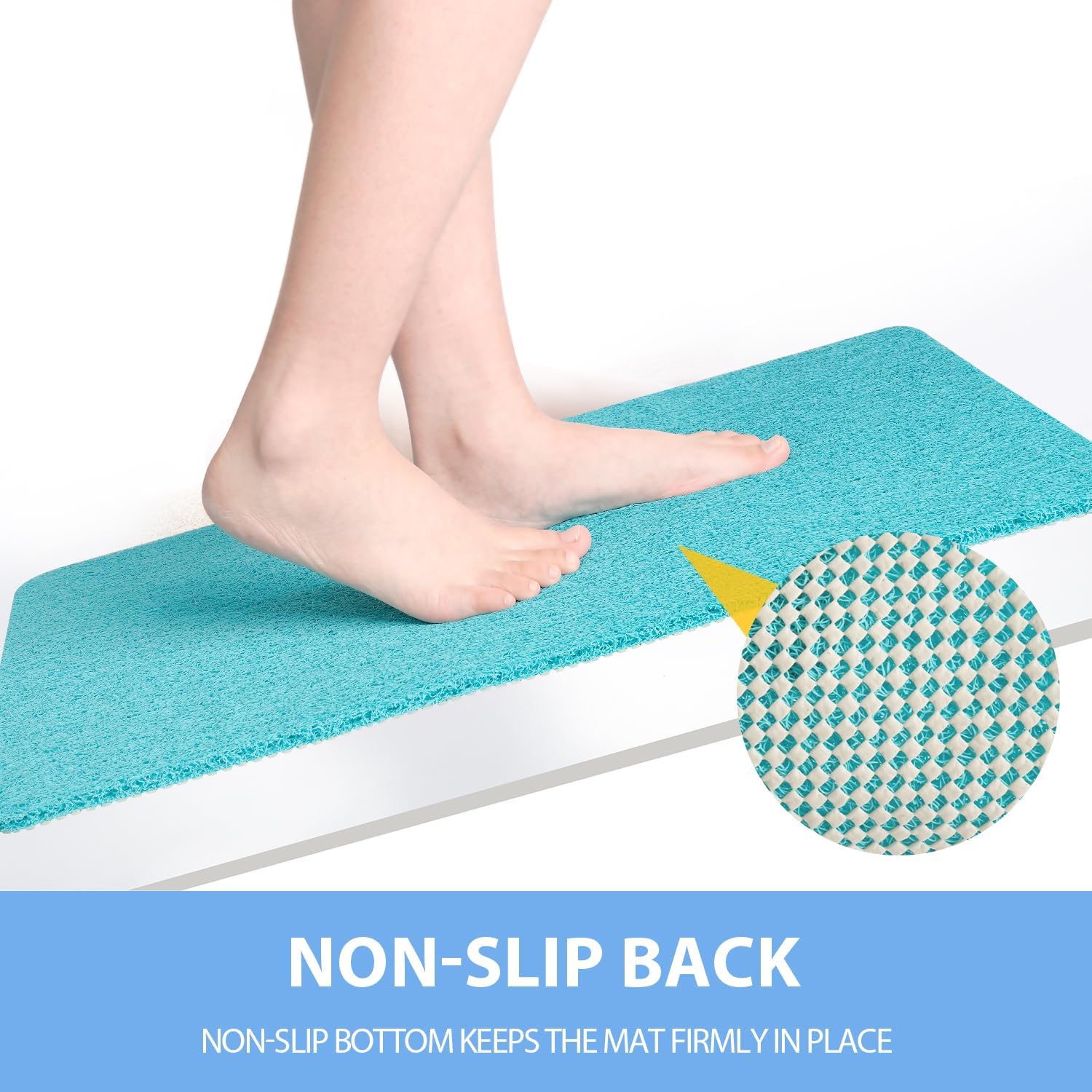 Non-Slip Bathtub Mat, Anti Slip Shower Mat, Fast Drying Bathtub Mats, Foot Scrubber Mat, Anti Slip