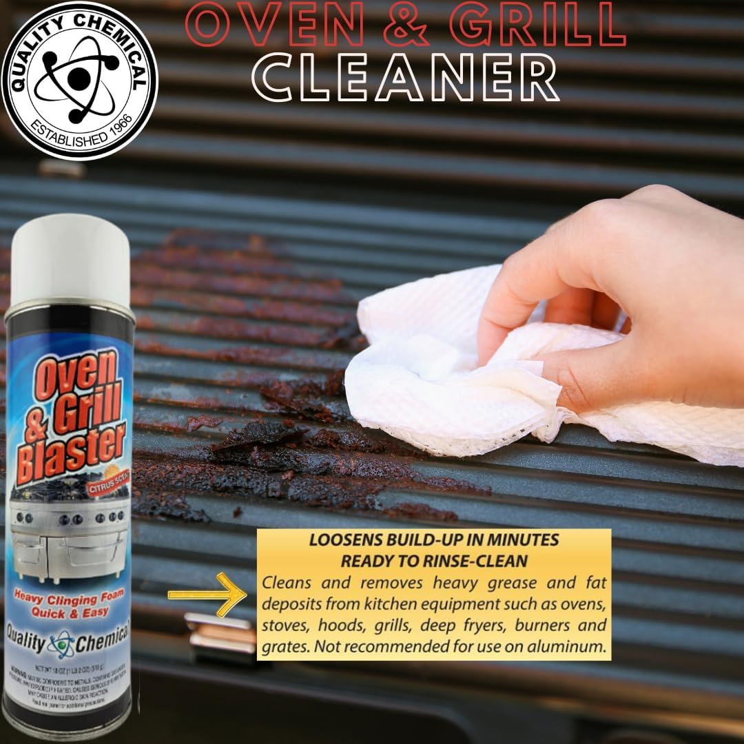 Quality Chemical Oven and Grill Blaster Heavy-Duty Oven Cleaner, Grease and Carbon Remover - 18 oz