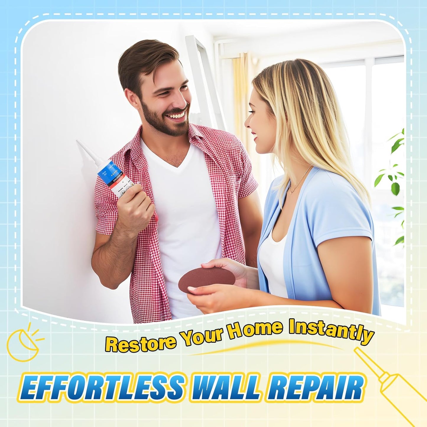 DIYSELF-Drywall-Repair-Kit-Fast-Drying, Wall Mending Agent, 9 Pack Spackle Wall Repair Kit with