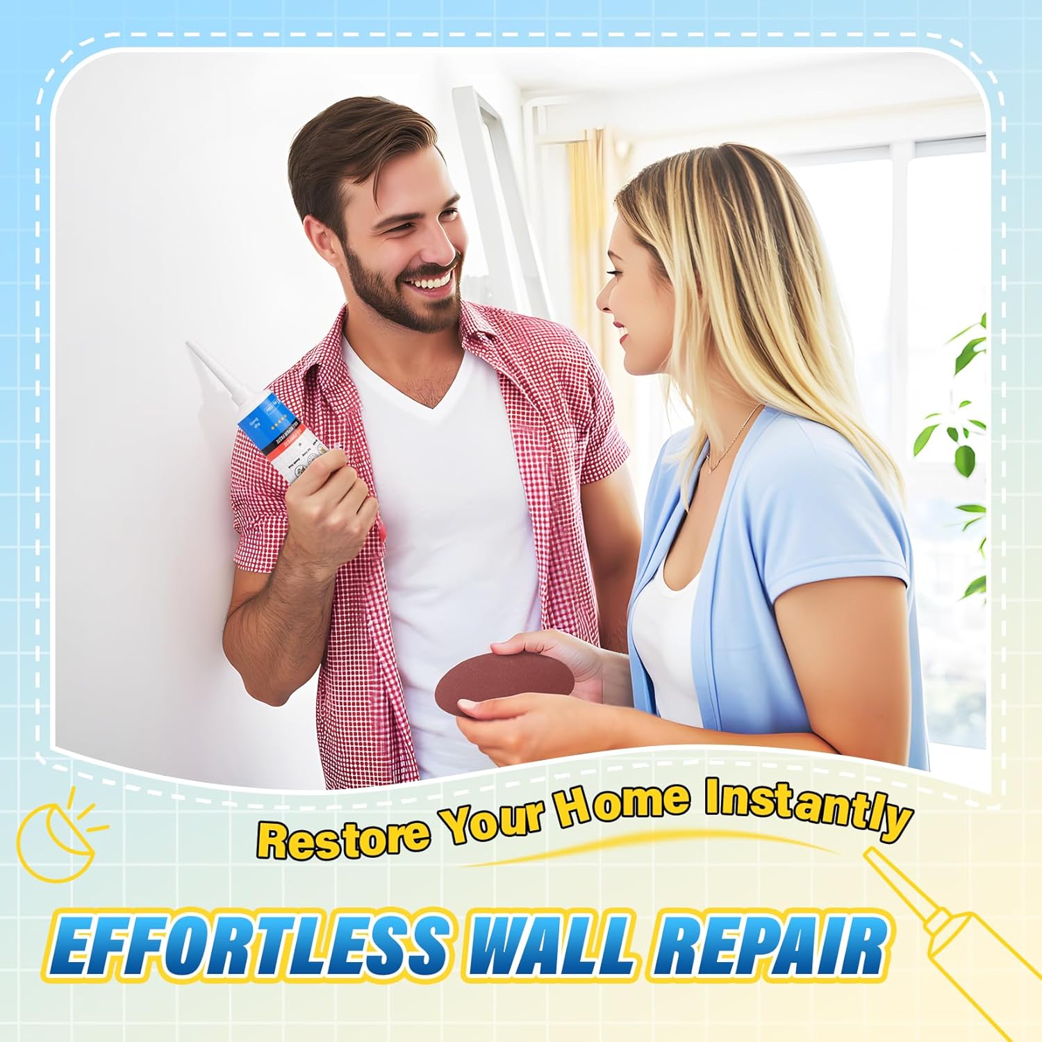 DIYSELF-Drywall-Repair-Kit-Fast-Drying, Wall Mending Agent, 9 Pack Spackle Wall Repair Kit with