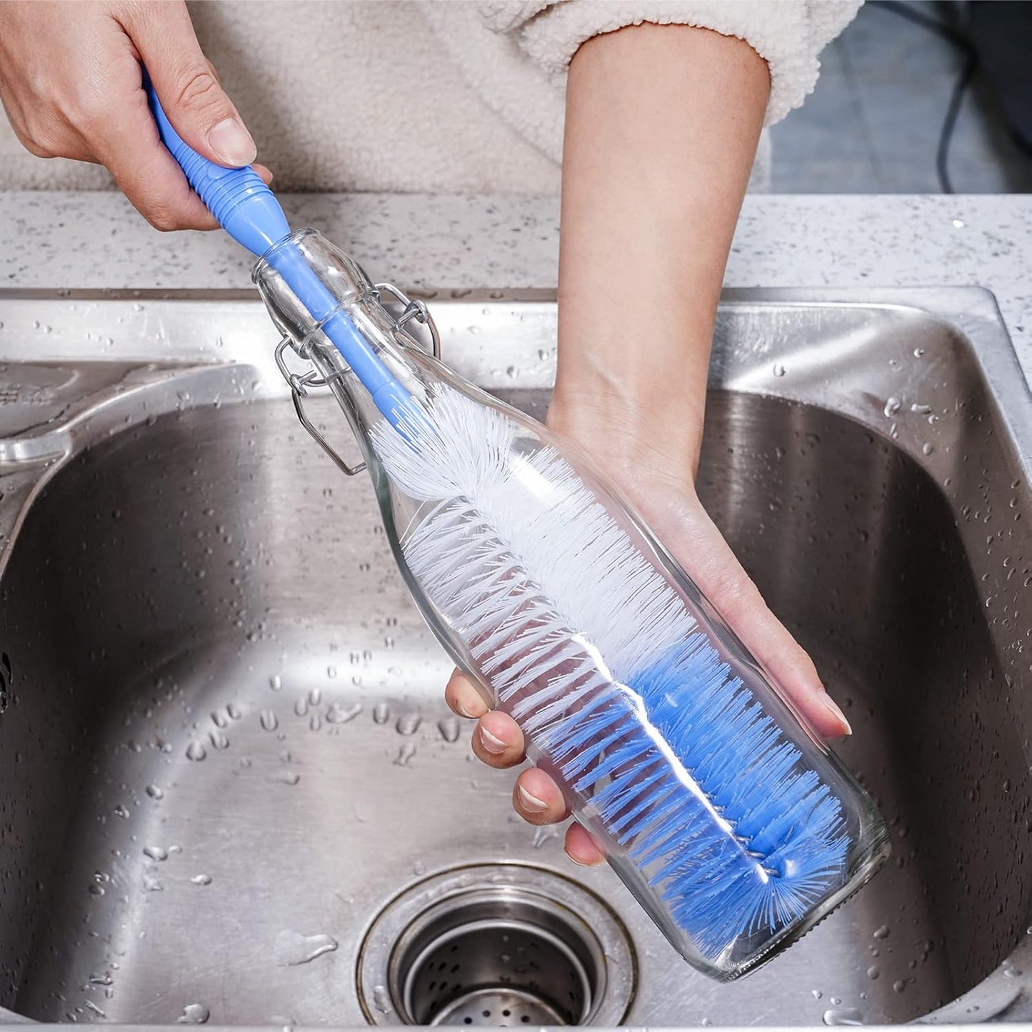 Bottle Brush Cleaner 5 Pack - Long Handle Water Bottle and Straw Cleaning Brush Set for Washing