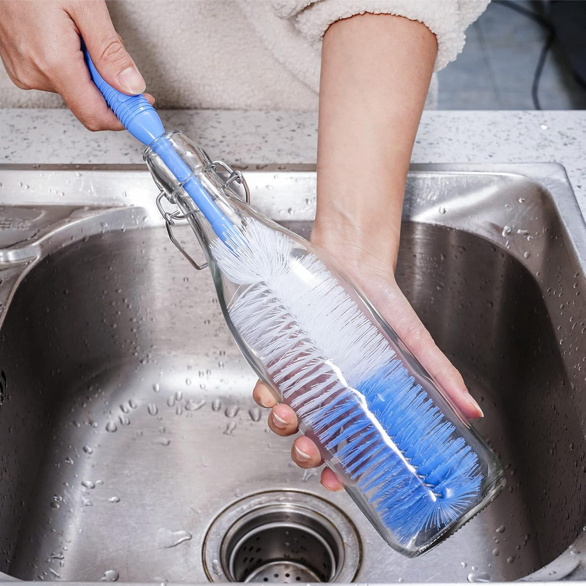 Bottle Brush Cleaner 5 Pack - Long Handle Water Bottle and Straw Cleaning Brush Set for Washing