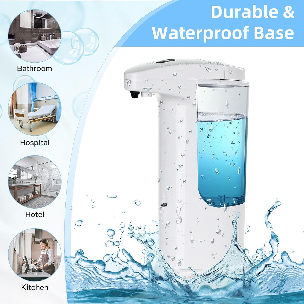 Automatic Soap Dispenser 400ml/13.5oz,Clear High Capacity Touchless with Infrared Sensor,HandsFree