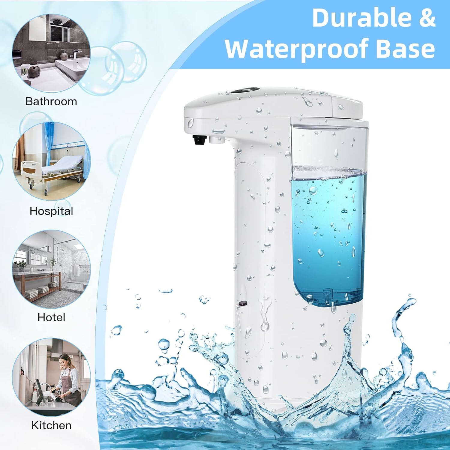 Automatic Soap Dispenser 400ml/13.5oz,Clear High Capacity Touchless with Infrared Sensor,HandsFree