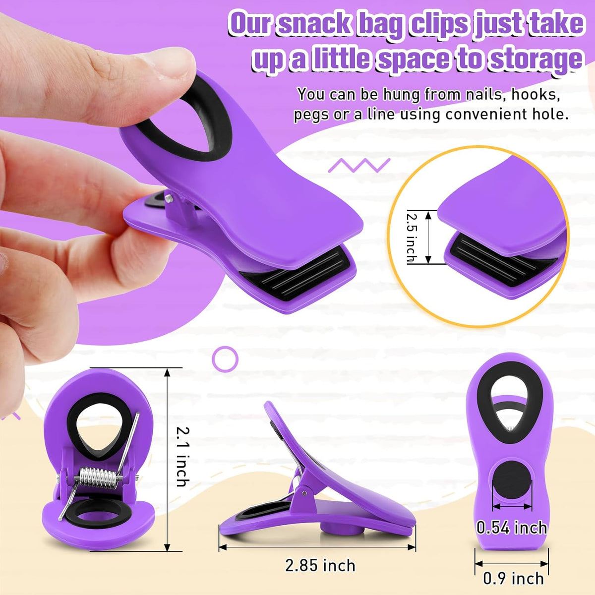 12 Pack Magnetic Chip Clips, Bread Clips Food Bag Clips with Airtight Seal for Chips, Kitchen Clips