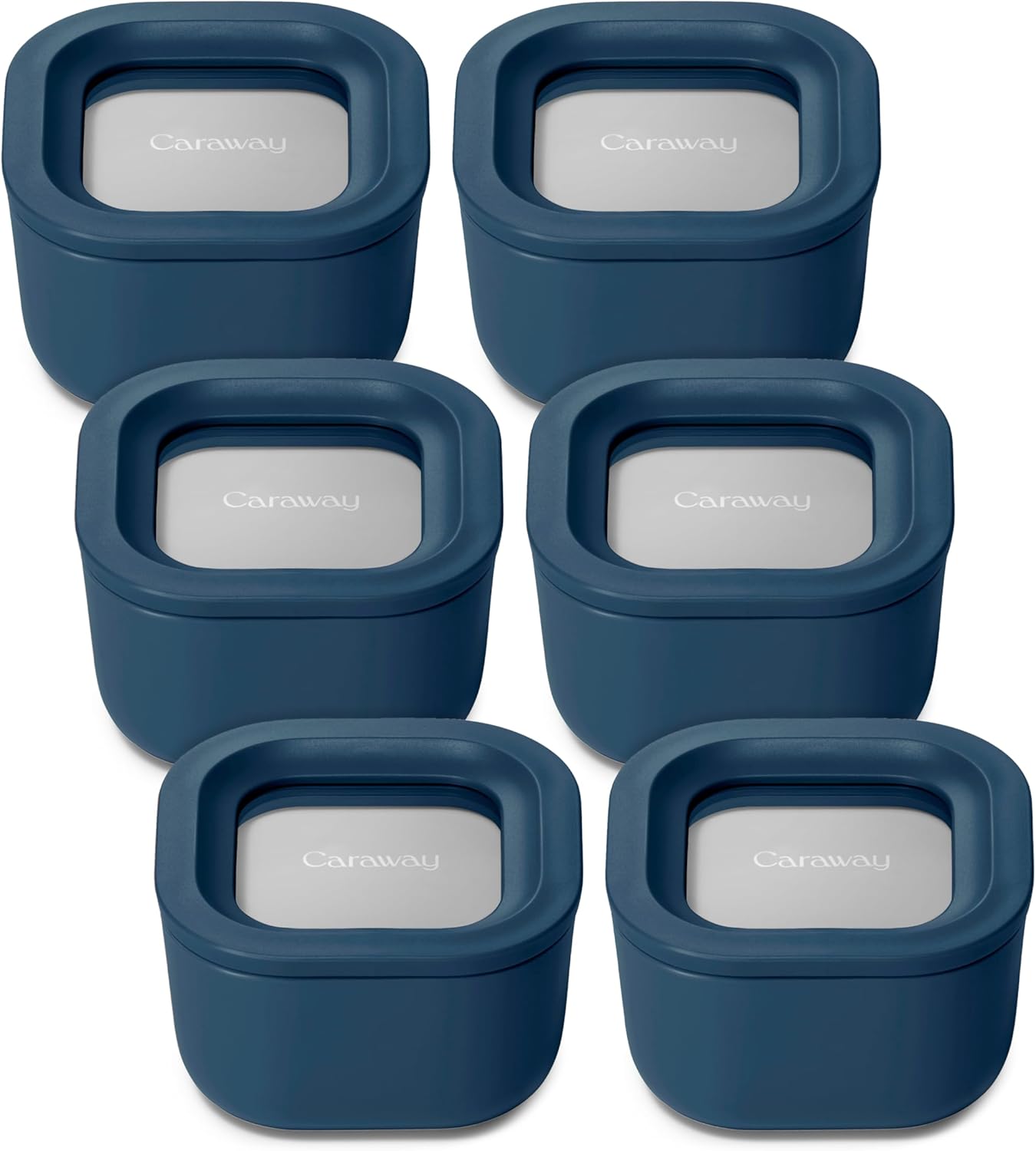 Caraway 6pc Food Storage Container Set - 1.75 Cup Glass Storage Container for Food (6) - Non-Toxic