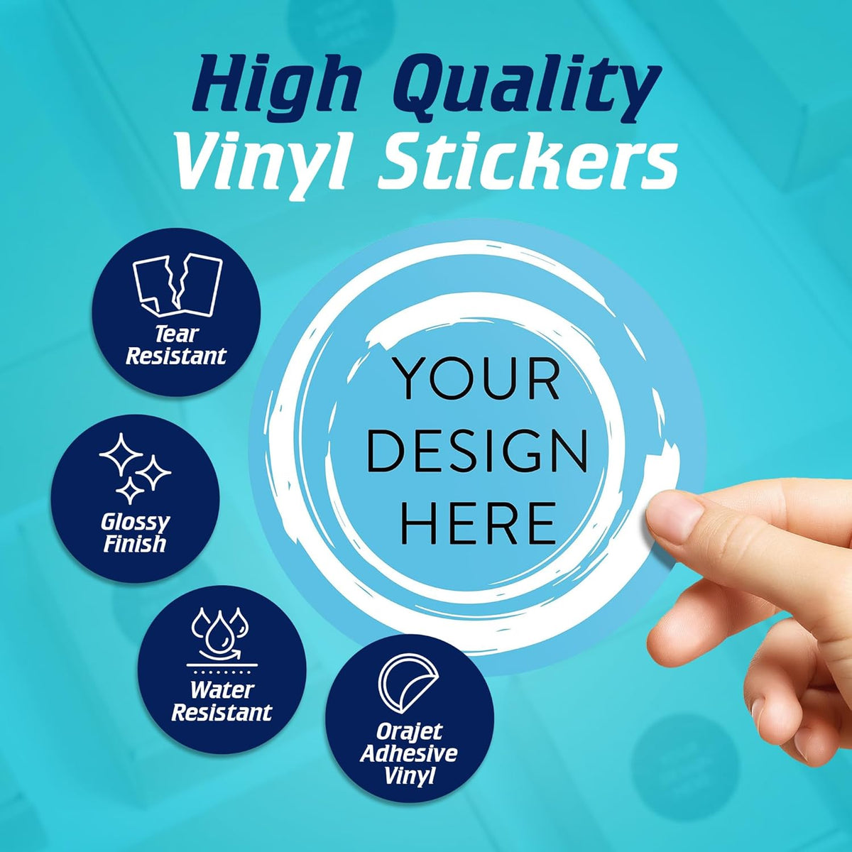 100 Custom Vinyl Stickers - Upload Your own Image, Text, Design, Logo - Personalized Logo Labels