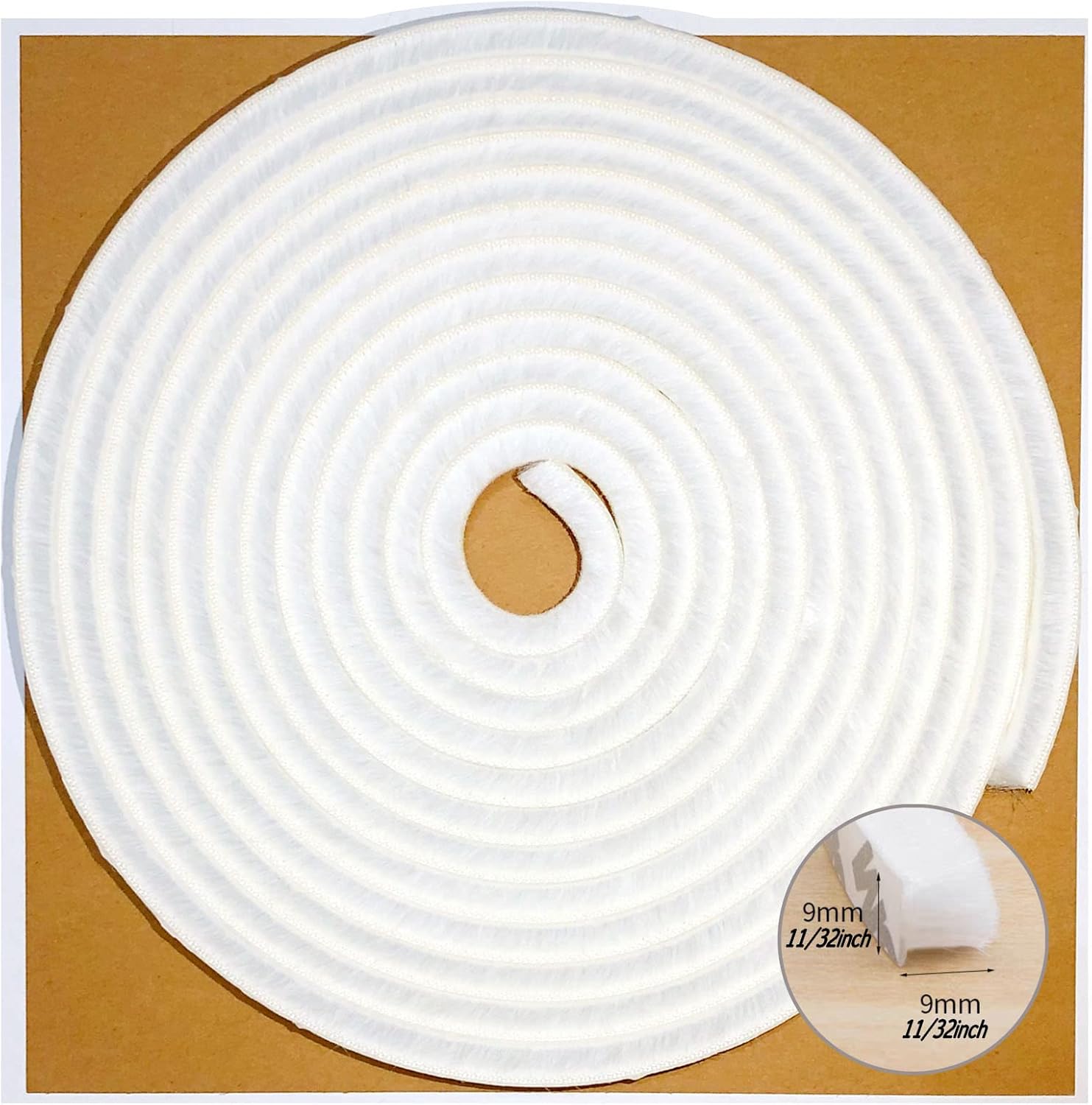 80 Ft White Weather Stripping Brush for Sliding Window/Door Frame, House Soundproofing Felt Self