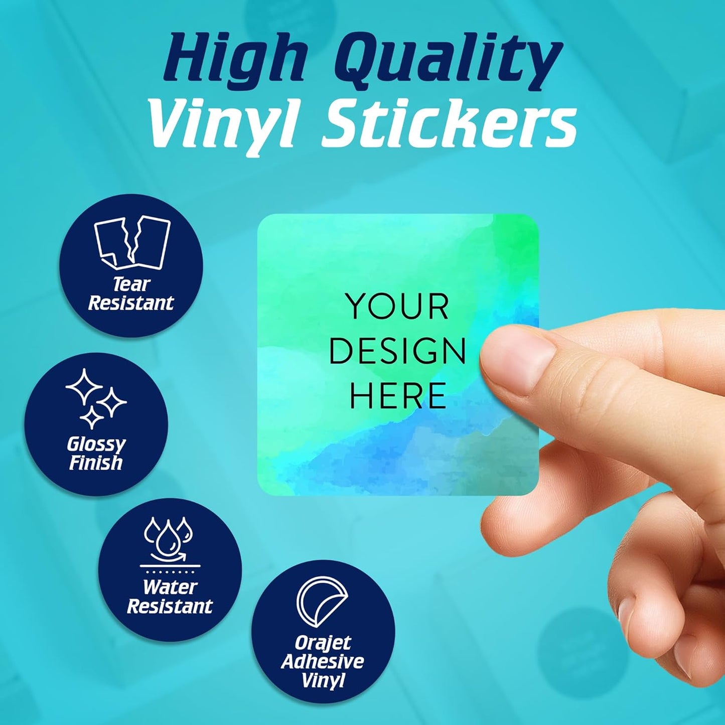 100 Custom Vinyl Stickers - Upload Your own Image, Text, Design, Logo - Personalized Logo Labels