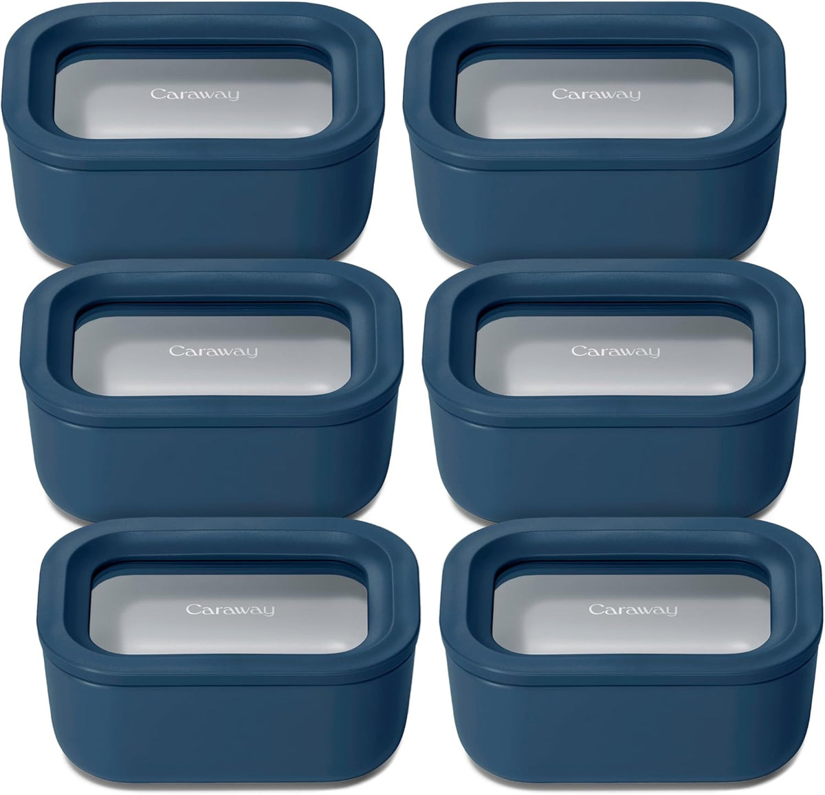 Caraway 6pc Glass Food Storage Set - 2.6 Cup Storage Containers For Food (6) - Non-Toxic