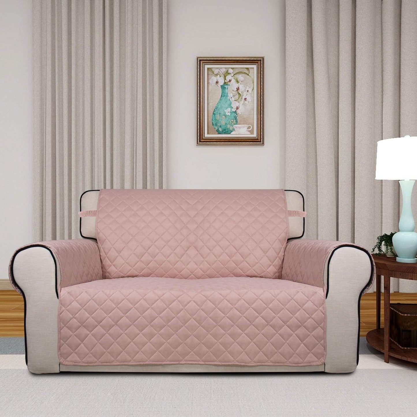 PureFit Reversible Quilted Sofa Cover, Water Resistant Slipcover Furniture Protector, Washable
