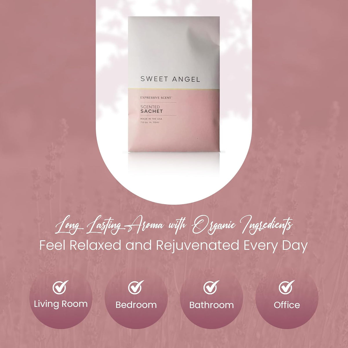 Expressive Scent 6 Pack Sachet (Sweet Angel) Long Lasting Home Fragrance for Drawers Dressers