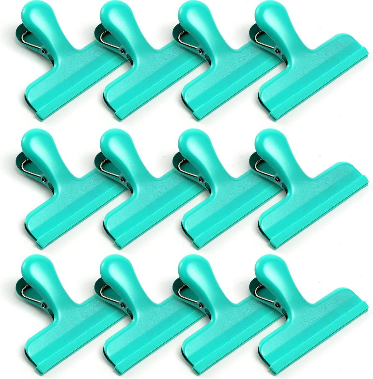 HOUSE AGAIN Chip Clips, 12 Pack Stainless Steel Chip Bag Clips Covered with Silicone, NO More Sharp