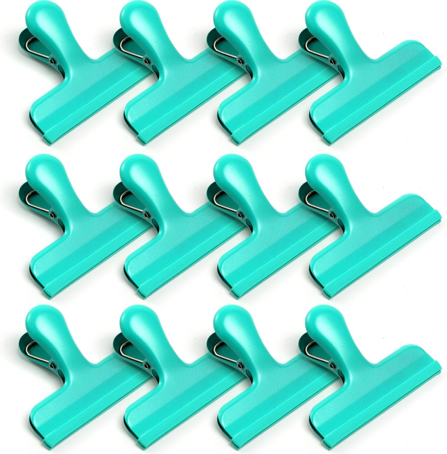 HOUSE AGAIN Chip Clips, 12 Pack Stainless Steel Chip Bag Clips Covered with Silicone, NO More Sharp