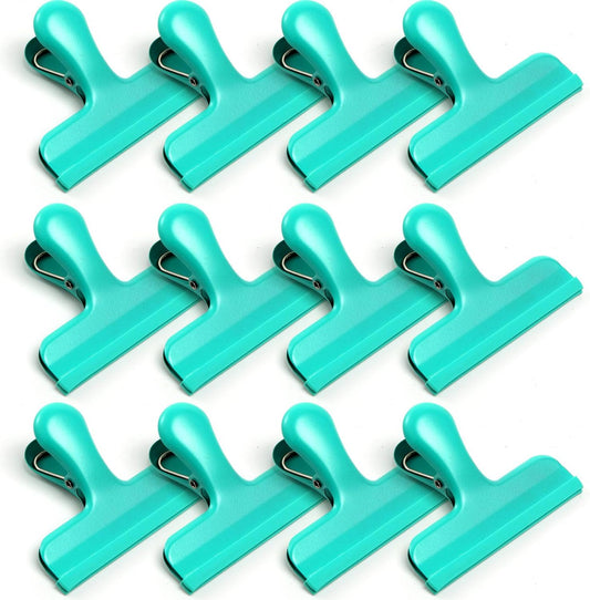 HOUSE AGAIN Chip Clips, 12 Pack Stainless Steel Chip Bag Clips Covered with Silicone, NO More Sharp