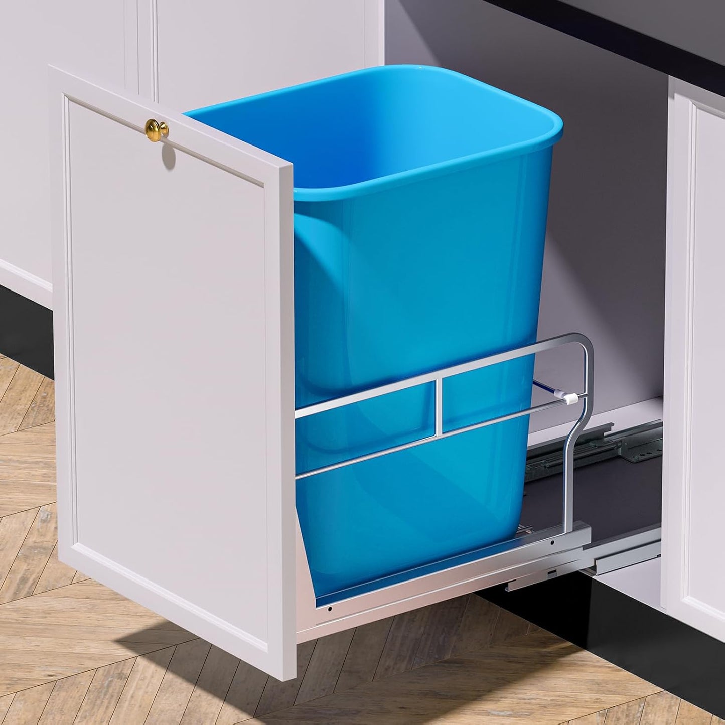 Insputer Pull Out Trash Can Under Cabinet with Soft-Close Slides, Heavy Duty Under Sink Trash Can