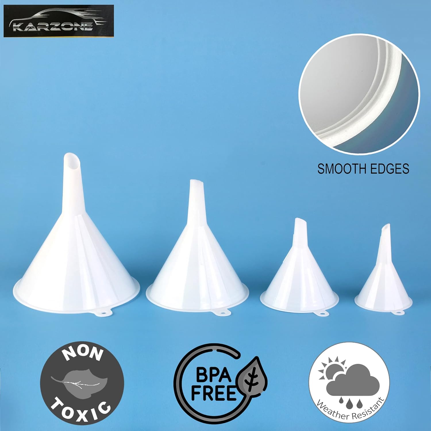 Plastic Funnel for Automotive Use - Kitchen Funnels for Filling Bottles, Jars, Containers or Lab