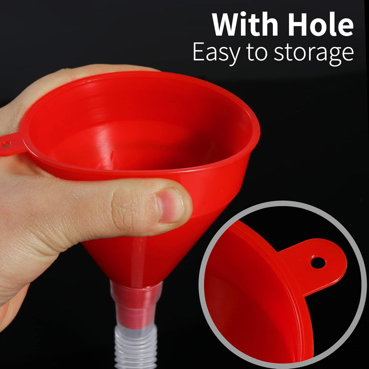 Flexible Fuel Funnel with Long Hose Plastic Small Wide Mouth Filling Funnel Car Funnel for Engine