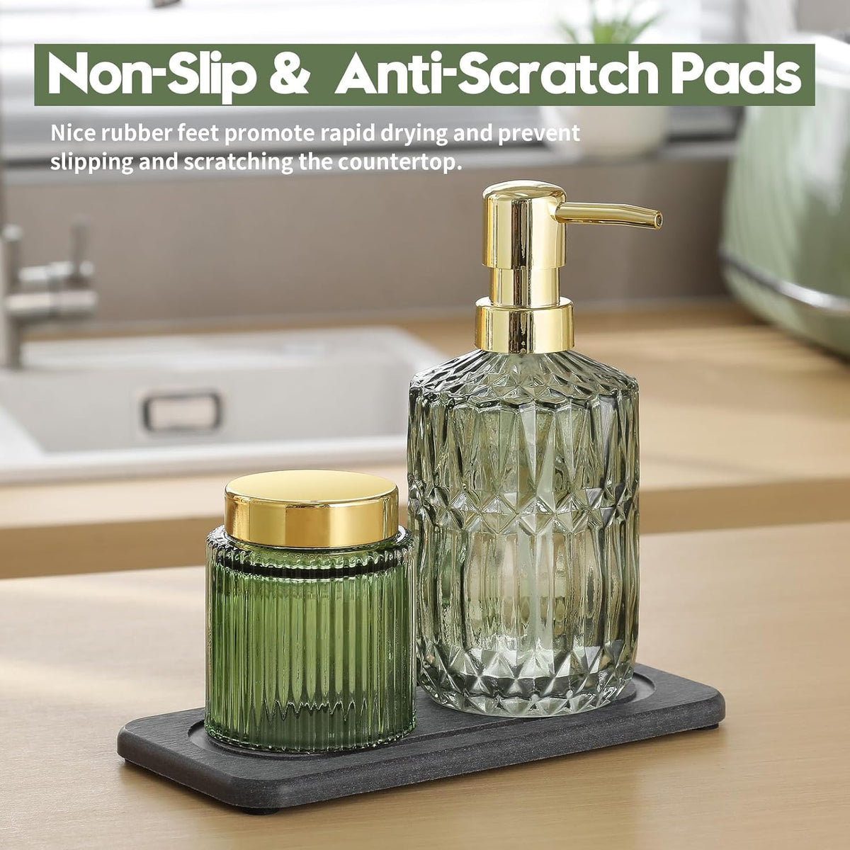 2Pack Diatomite Stone Coasters Water Absorbing Sink Tray for Kitchen & Bathroom Counter, Quick Dry