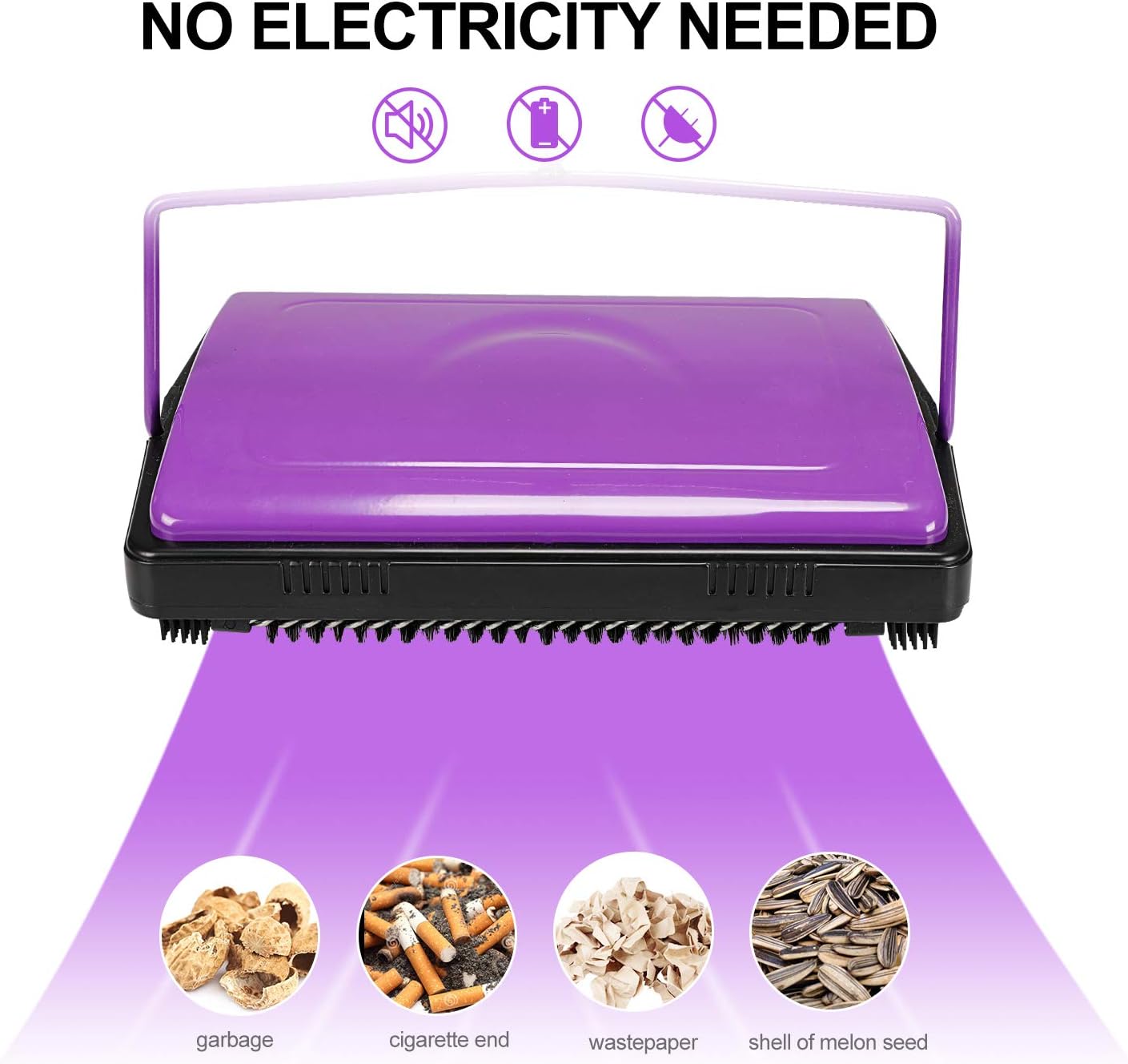 Yocada Carpet Sweeper Cleaner for Home Office Low&Undercoat Carpets Rugs Pet Hair Dust Scraps Paper