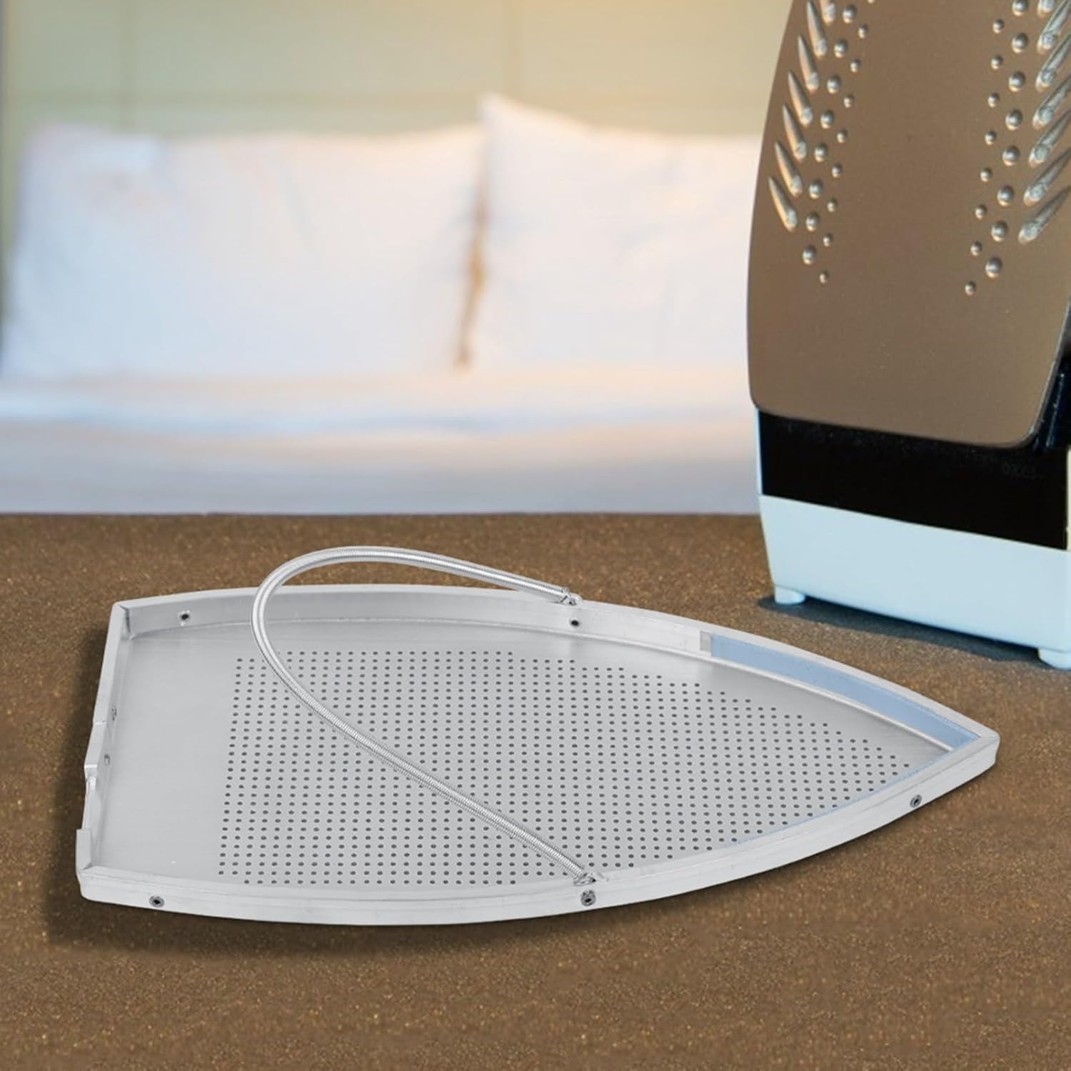 Aluminum Iron Plate Cover,Slick Cover Iron Protector for Ironing,9.1 X 4.84 in Ironing Shoe for