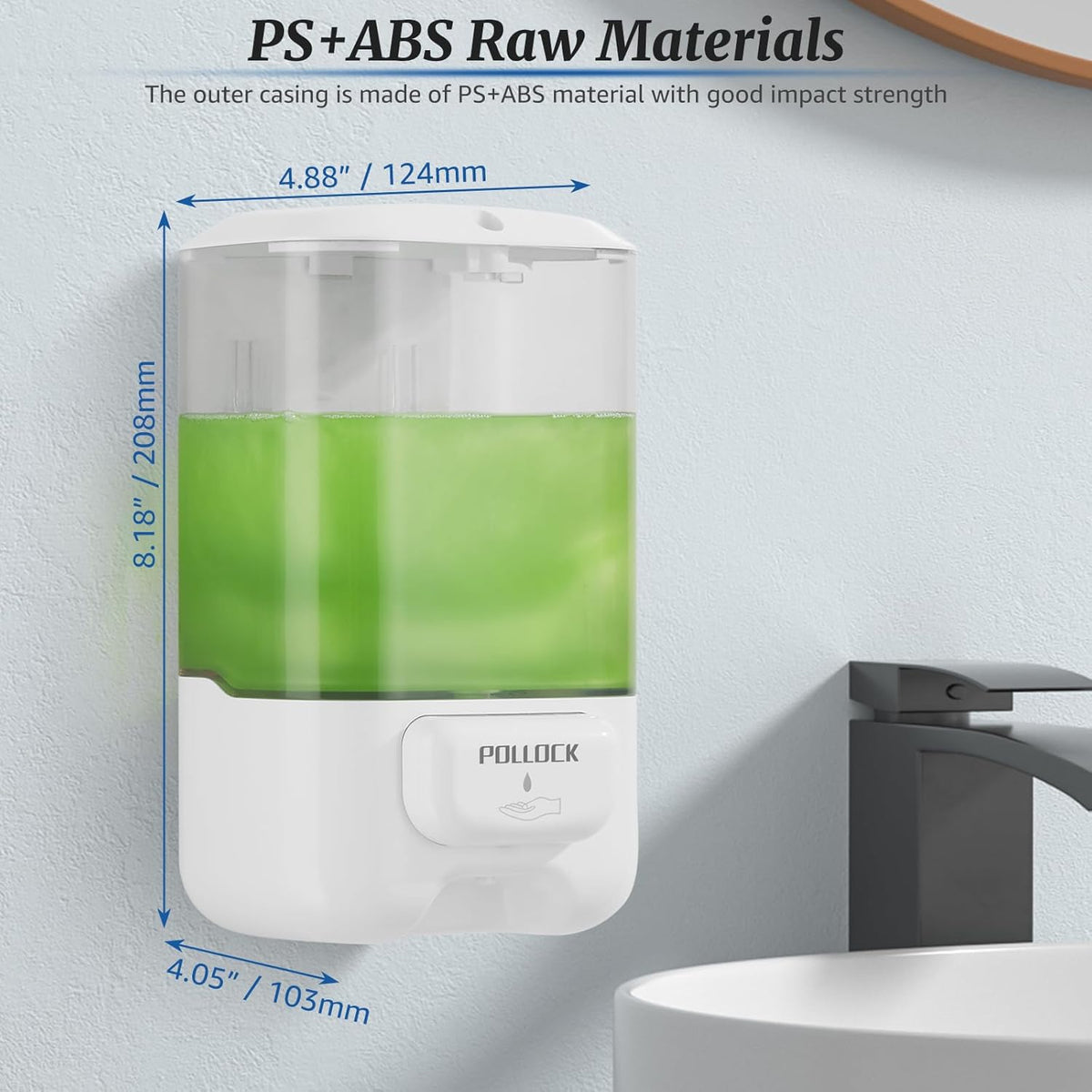 Liquid Soap Dispenser Wall Mounted,Hand Sanitizer Dispenser,Lotion Detergent Container,Dish Wash