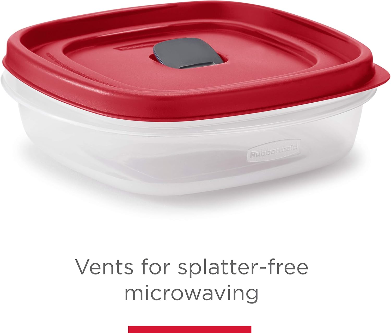 Rubbermaid 16-Piece BPA-Free Plastic Food Storage Set, Red Vented Lids - Microwave, Dishwasher