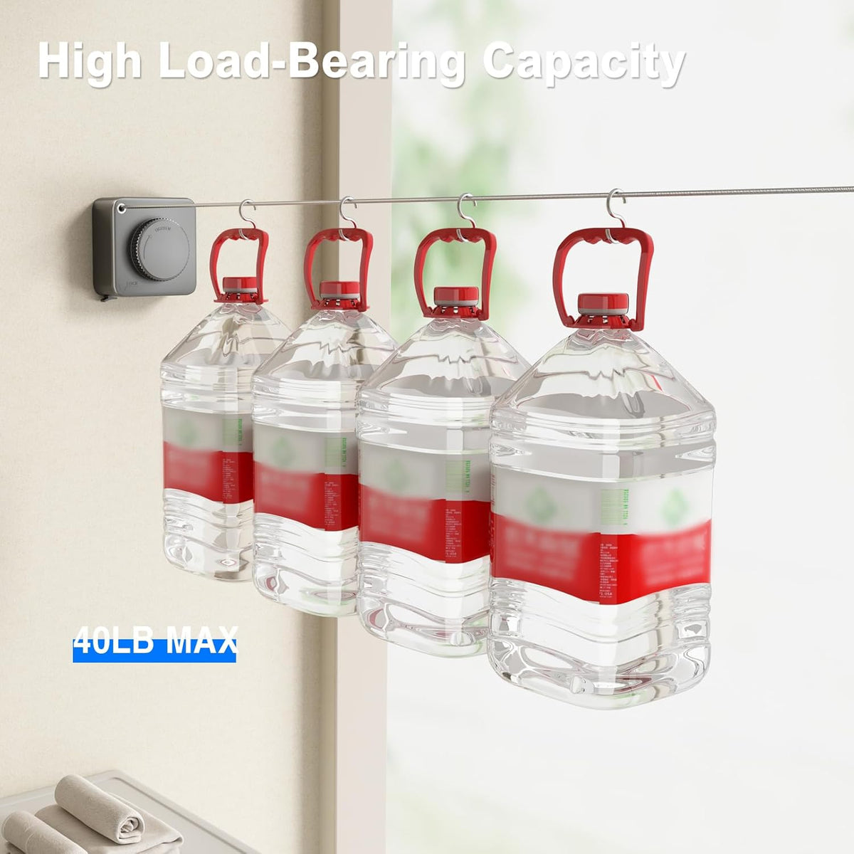 Retractable Clothesline Indoor, Non-Sagging Outdoor Clothes Line Retracting Heavy Duty Clothes