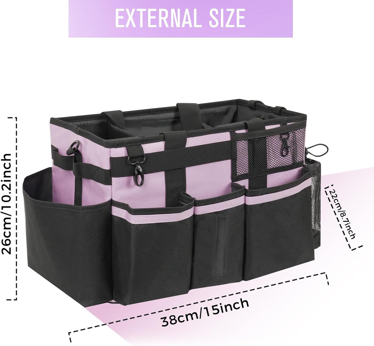 Wearable Cleaning Caddy, Cleaning Caddy Supplies Organizer with Handle & Shoulder Straps for