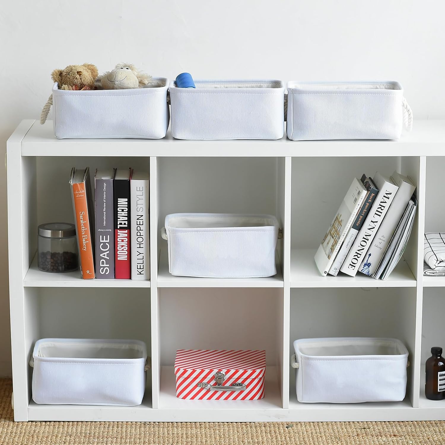 TheWarmHome Storage Basket for Gifts Empty - 11.8x7.8x5.2 inch 1 Pack Fabric Storage Cubes, Nursery