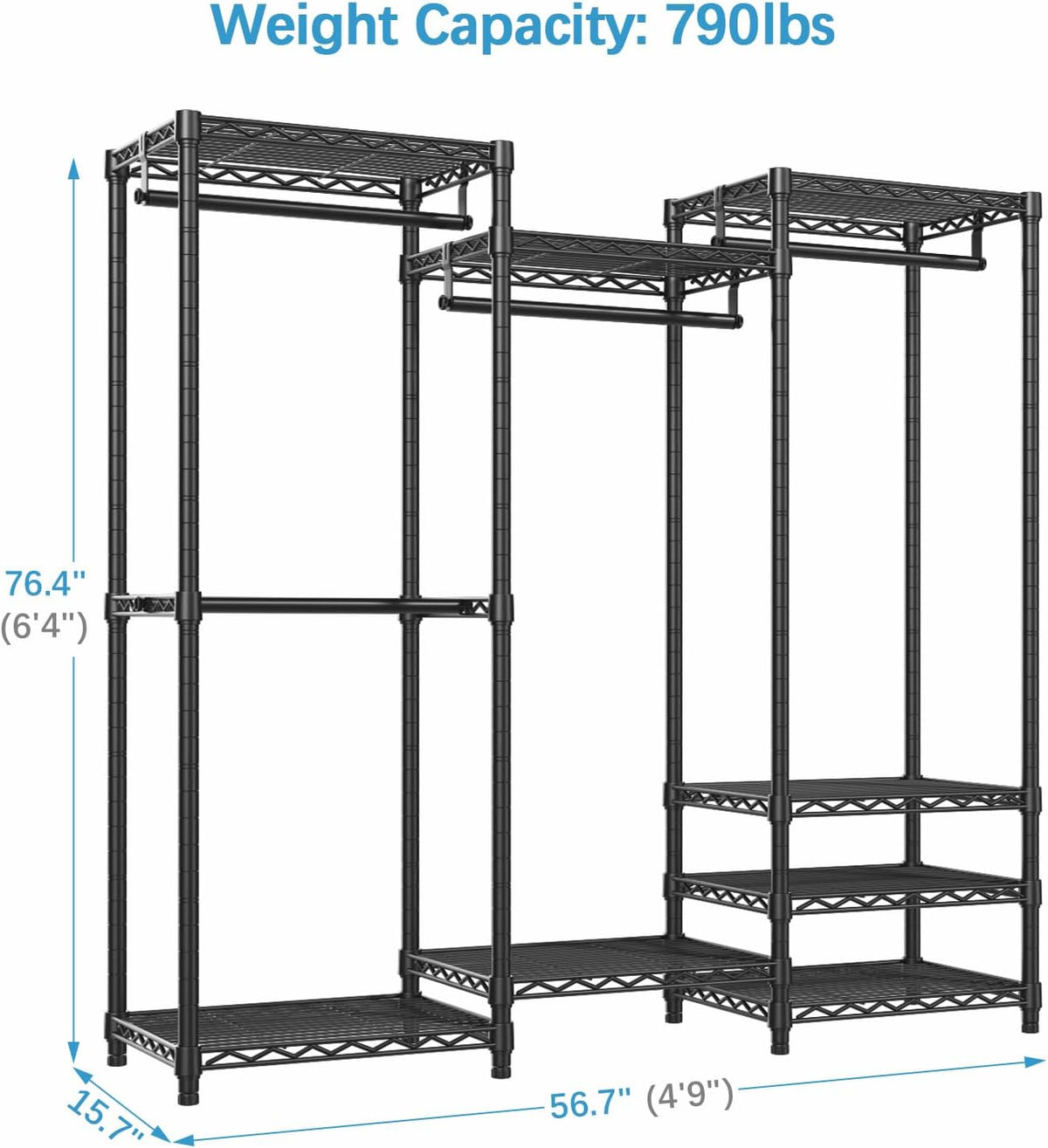 VIPEK V5 Medium Portable Closet Wardrobe Heavy Duty Clothes Rack, Freestanding Closet Metal
