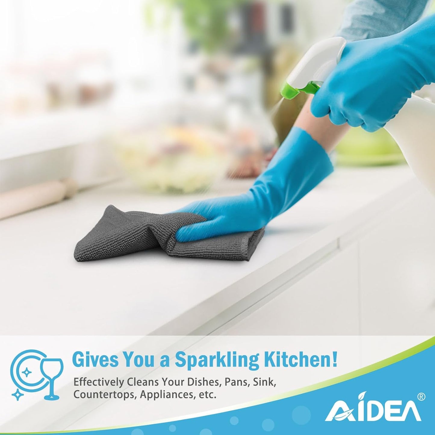 AIDEA Microfiber Cleaning Cloth-50PK, Soft Microfiber Towels for Cars, Absorbent Cleaning Rags