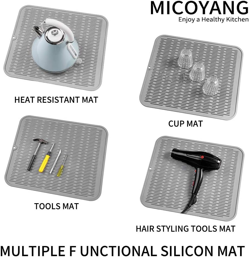 Silicone Dish Drying Mat for Multiple Usage,Easy clean,Eco-friendly,Heat-resistant Silicone Mat for