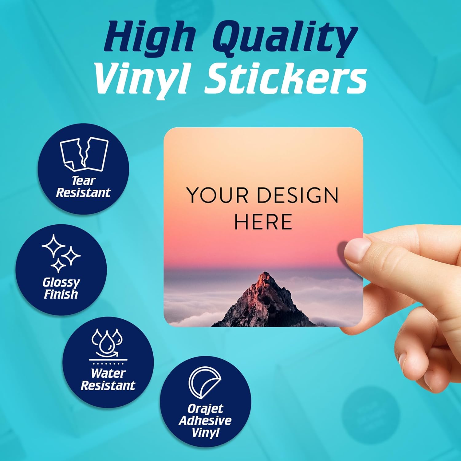 100 Custom Vinyl Stickers - Upload Your own Image, Text, Design, Logo - Personalized Logo Labels