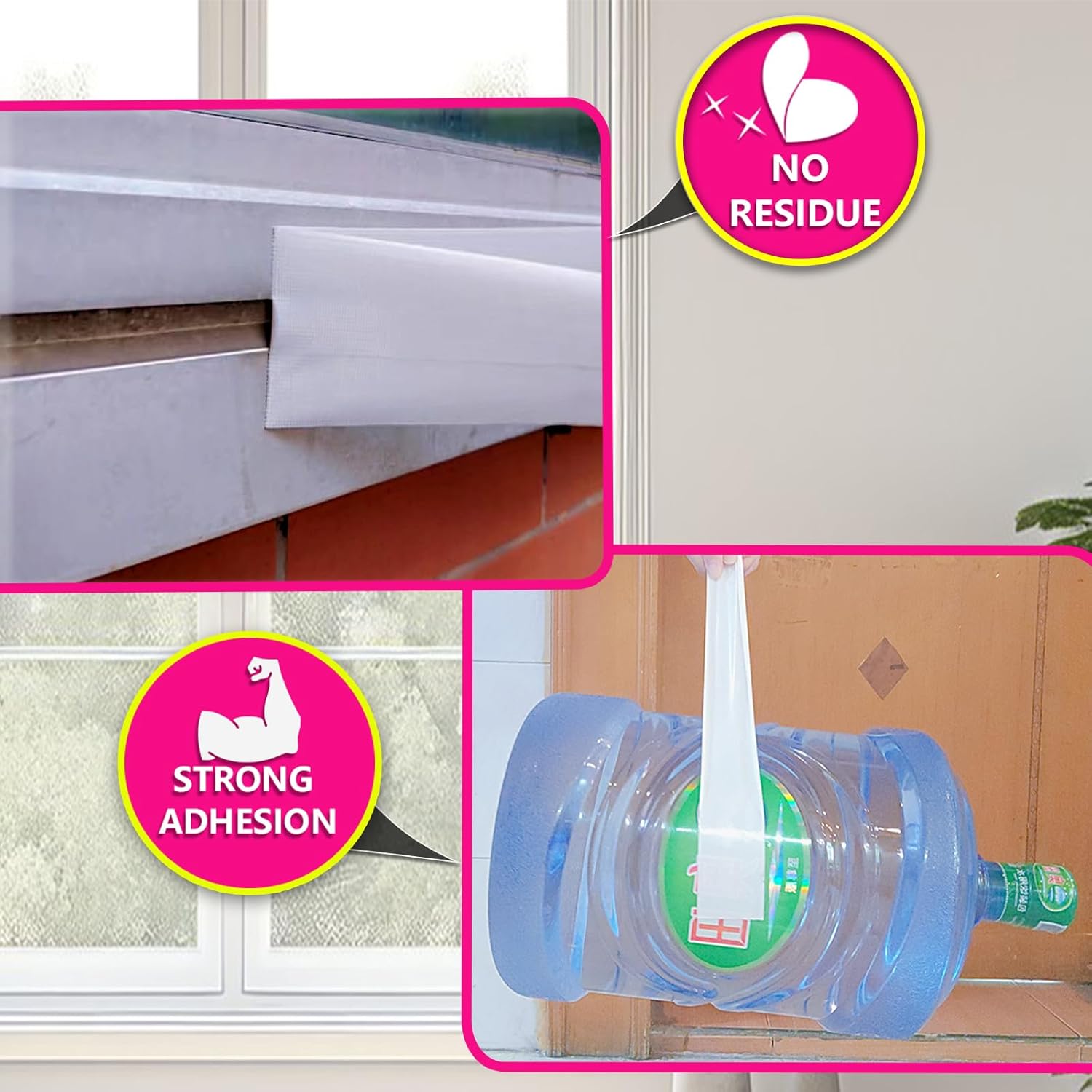 White Window Weather Sealing Tape, Waterproof Window AC Air Conditioner Sealing Tape Can Keep Out