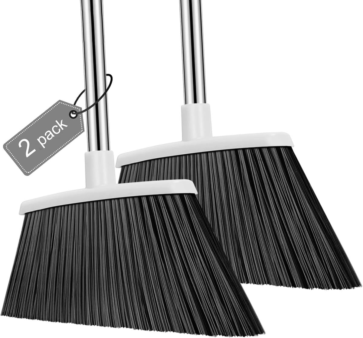 NACENA Heavy Duty Broom, 55 Inch Long Handle Outdoor Large Angle Brooms, Commercial Broom for