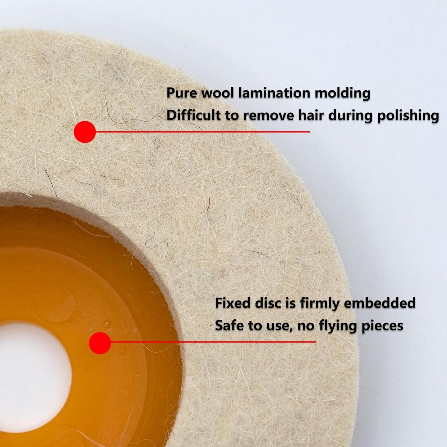 5 Pcs 4.5 Inch Wool Felt Polishing Wheel Disc,Wool Polishing Wheel Disc for 7/8 Inch Angle Grinder
