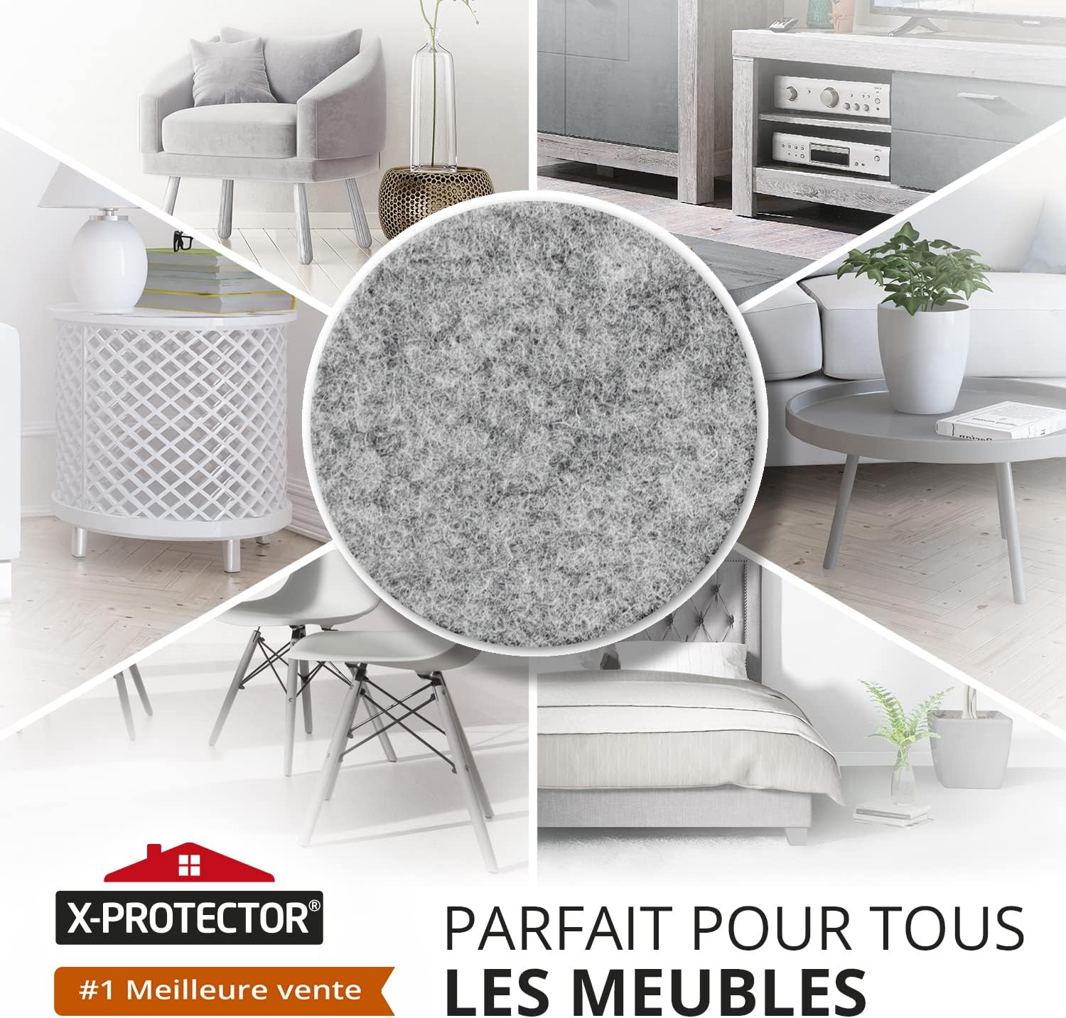 235 pcs Grey Felt Furniture Pads X-Protector! Huge Quantity of Furniture Pads for Hardwood Floors