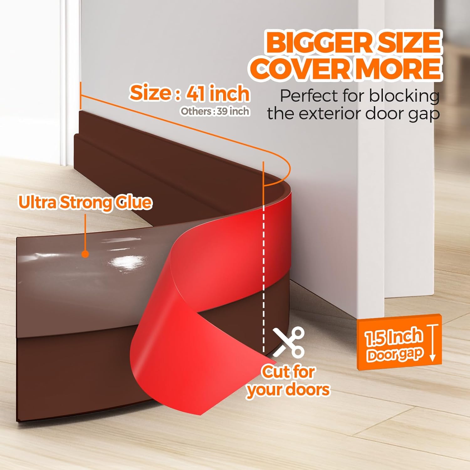 Holikme Door Draft Stopper Under Door Draft Blocker Insulator Doors Sweep Weather Stripping Noise